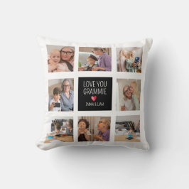 Kärlek You Grammy | Grandma Hearts 8 Photo Collage Kudde