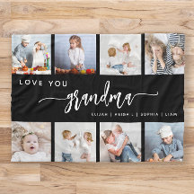 Kärlek You Grandma 8 Photo Collage Black