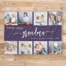 Kärlek You Grandma 8 Photo Collage Lila