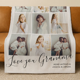 Kärlek You Grandma 9-Photo Fleecefilt
