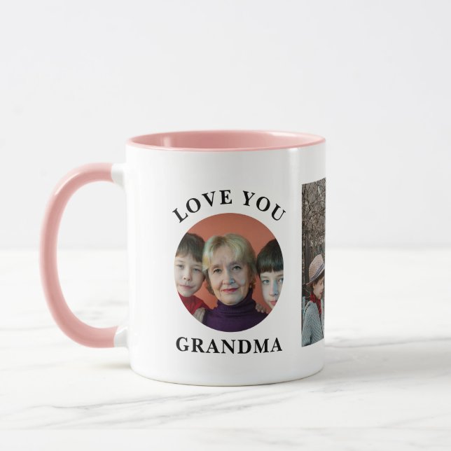 Kärlek You Grandma Abuela Nana Nonna Family Photo Mugg (Vänster)