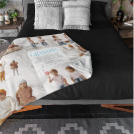 Kärlek You Grandma | Anpassningsbar Message Photo Fleecefilt