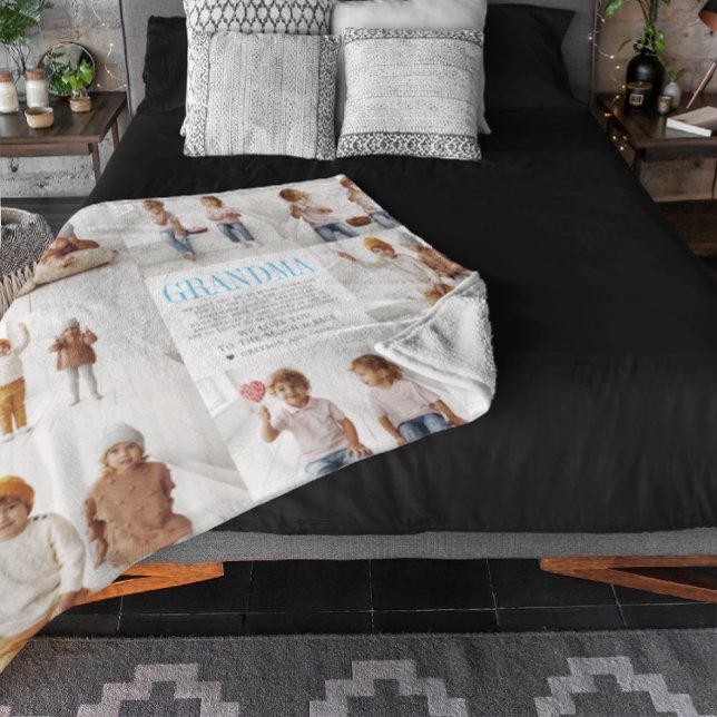Kärlek You Grandma | Anpassningsbar Message Photo  Fleecefilt (Skapare uppladdad)