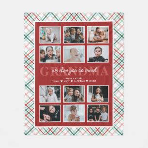 Kärlek You Grandma Anpassningsbar Text 12-Photo Ta Fleecefilt