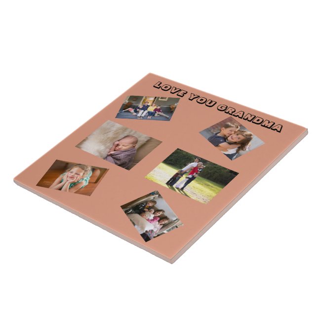 Kärlek You Grandma Chic Sans Serif 6 Foton Angled Kakelplatta (Sidan)
