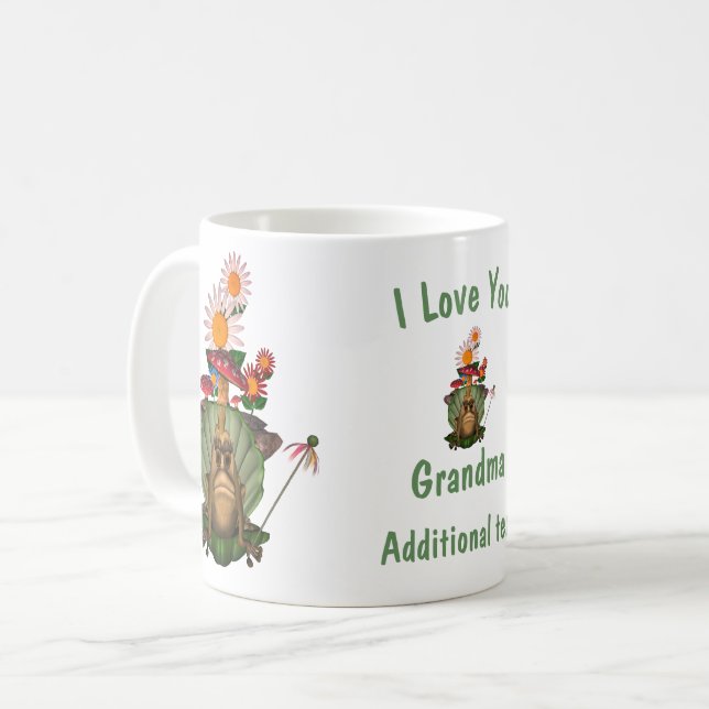 Kärlek You Grandma Frog Princess Personlig Kaffemugg (Framsida vänster)
