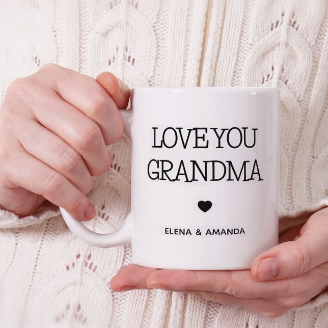 Kärlek You Grandma | Handskriven text för foto Kaffemugg (Skapare uppladdad)