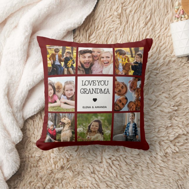 Kärlek You Grandma | Handskriven text för fotokoll Kudde (Filt)