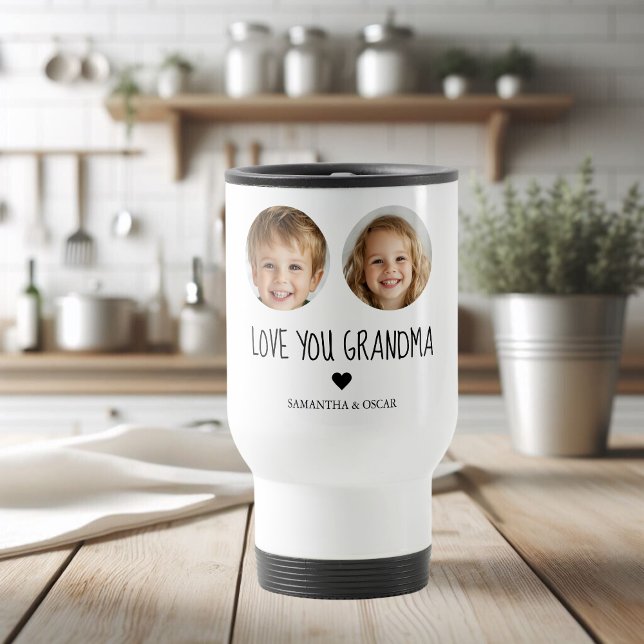 Kärlek You Grandma | Personlig Foto två Ansikte Resemugg (Skapare uppladdad)