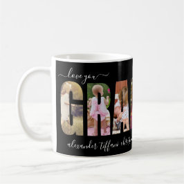 Kärlek You Grandma Photo Collage Brev Kaffemugg