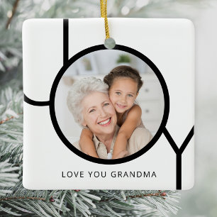 Kärlek You Grandma Photo jul Julgransprydnad Keramik