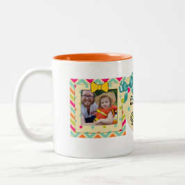 "Kärlek You Grandma" Photo Mugg Orange, teal & Gul