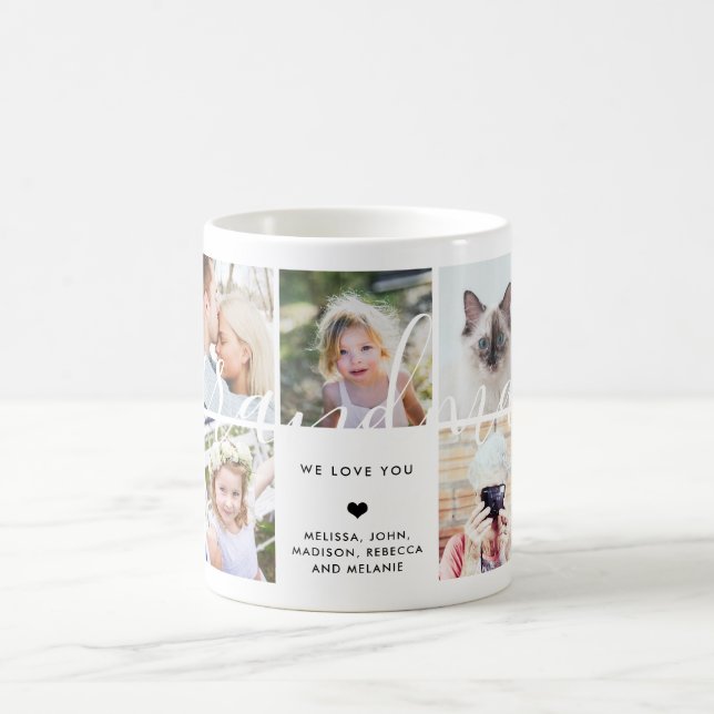 Kärlek You Grandma | Text för fotoGift Calligraphy Kaffemugg (Center)