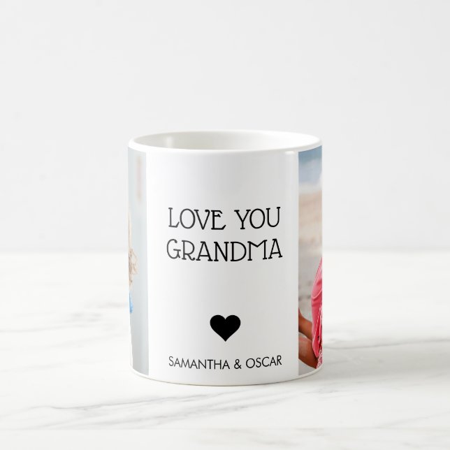Kärlek You Grandma | Två foto-handskrivna texter Kaffemugg (Center)