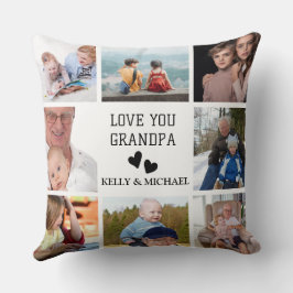 Kärlek You Grandpa Modern Collage Photo Dekorativ  Kudde
