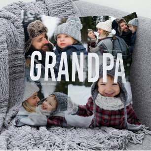 Kärlek You Grandpa Photo Collage Kudde