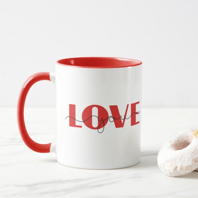 Kärlek You | Grattis på Alla hjärtans dag Modern Mugg (Med munk)
