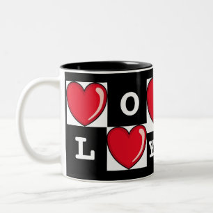 Kärlek You & Hearts Två-Tonad Mugg