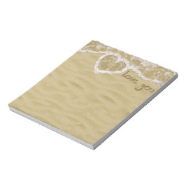 "Kärlek you" Hjärtskrivet i Sand Anteckningsblock