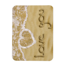 "Kärlek you" Hjärtskrivet i Sand Magnet