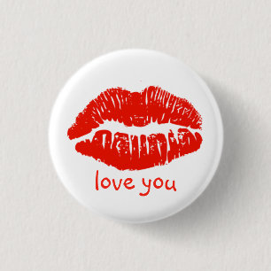 Kärlek You Läppar Valentine-knapp Knapp