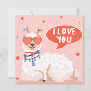 Kärlek You Llama Julkort