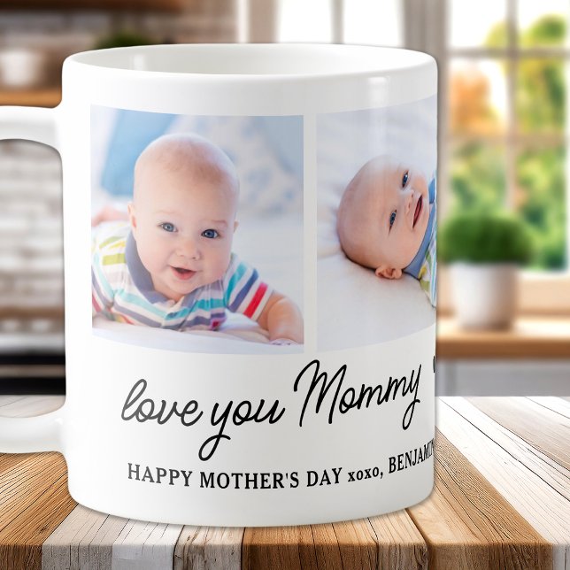 Kärlek You Mamma Anpassningsbar 4 Photo Cute Mors  Kaffemugg (Skapare uppladdad)