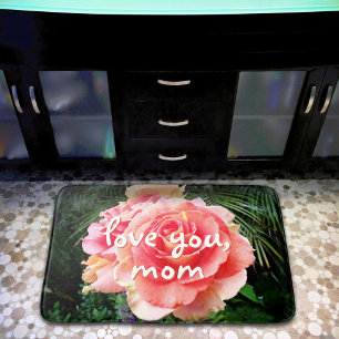 Kärlek You Mamma Citote Rosa ros Fotography Modern Badrumsmatta