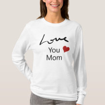 Kärlek You Mamma | Cute Red Heart White Långärmad