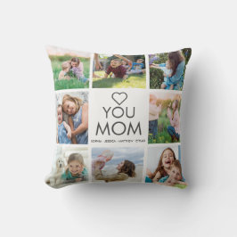Kärlek You Mamma Family Photo Collage Heart Kudde