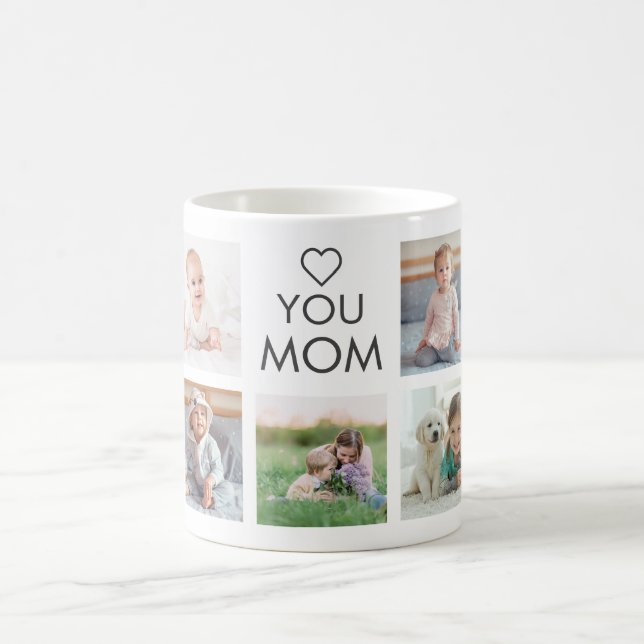 Kärlek You Mamma Family Photo Collage Kaffemugg (Center)