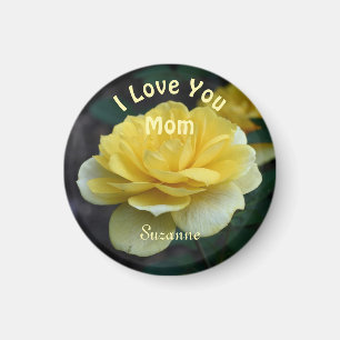 Kärlek You Mamma Gul ros Flower Personlig Magnet