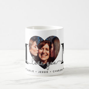 Kärlek You Mamma Heart Photo Mors dag Kaffemugg