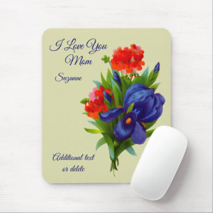 Kärlek You Mamma Iris Flower Bouquet Personlig Musmatta