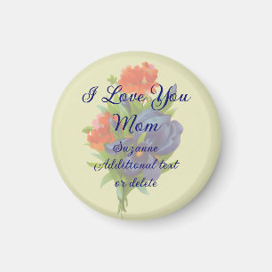 Kärlek You Mamma Iris Flower Personlig Magnet