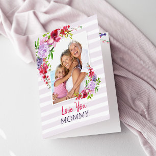 Kärlek You Mamma Lilac Blommigt Mors dag Photo Kort