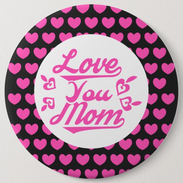 Kärlek You Mamma Mors dag Design-11096 Knapp (Framsida)