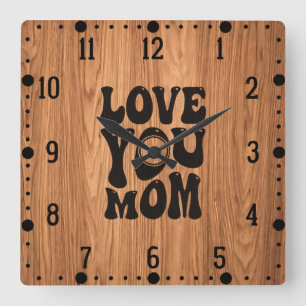 Kärlek You Mamma Mors dag Design-51727 Fyrkantig Klocka