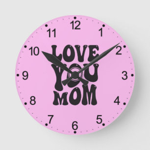 Kärlek You Mamma Mors dag Design-51727 Rund Klocka