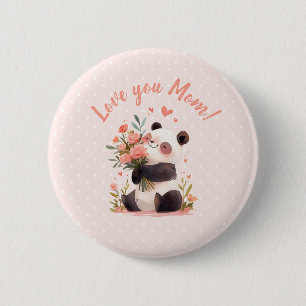 Kärlek You Mamma Panda Mors dag Gift Knapp