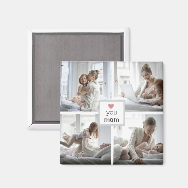 Kärlek You Mamma - Personlig Gift Photo Magnet (Front/Back)