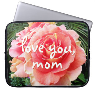 Kärlek You Mamma Quote Soft Rosa ros Close Photo Laptop Sleeve