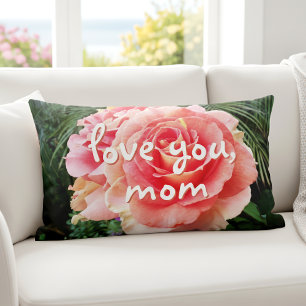 Kärlek You Mamma Rosa ros fotopatecken fet modern Lumbarkudde