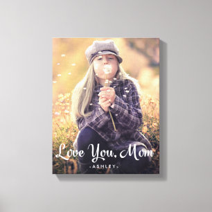 Kärlek You Mamma Trendig Vit typografi och foto Canvastryck