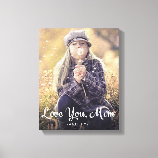 Kärlek You Mamma | Trendig Vit typografi och foto Canvastryck (Framsida)