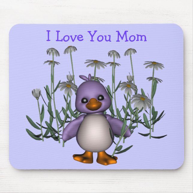 Kärlek You Mamma Whimsique Bird Flowers Mousepad Musmatta (Framsidan)