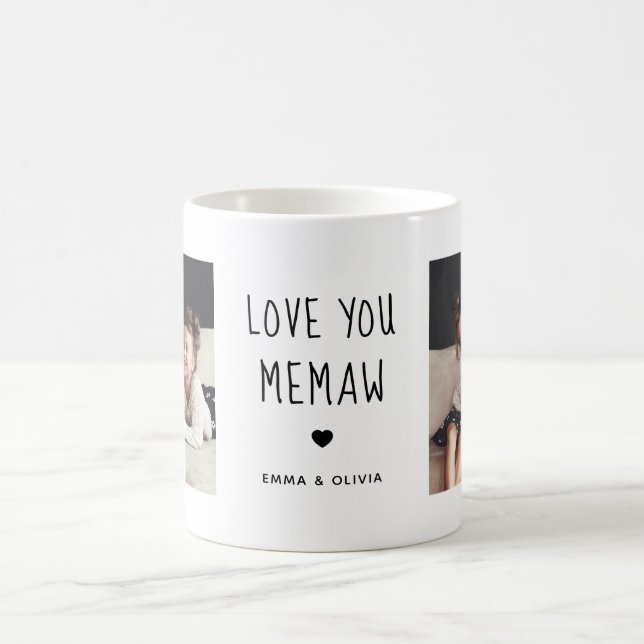 Kärlek You Memaw | Två foto-handskrivna texter Kaffemugg (Center)