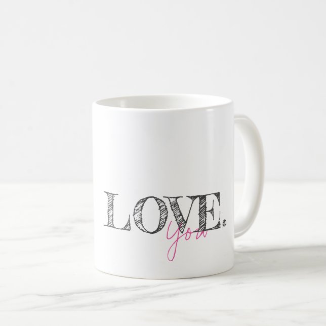 KÄRLEK You Modern Typography Mamma Pappa par Rolig Kaffemugg (Framsida höger)