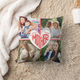 Kärlek You Mor, Anpassningsbar Heart 5 Photo Kudde