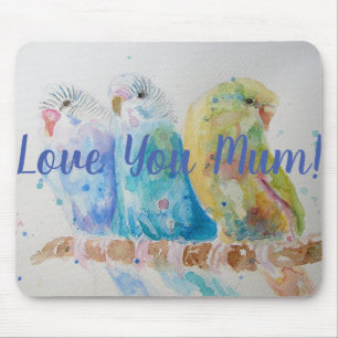 Kärlek You Morsa Budgie Bird Musmatta Pad